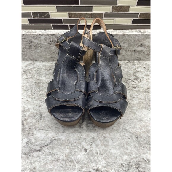 Bed Stu Black Caitlin Sandals Rustic Leather Strappy Heels Distressed Women's 10 - Picture 6 of 11